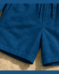 Ocean blue La Isla shorts with a drawcord waist.